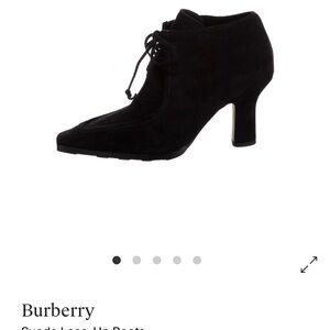 Burberry Black Suede Lace-Up Ankle Boots